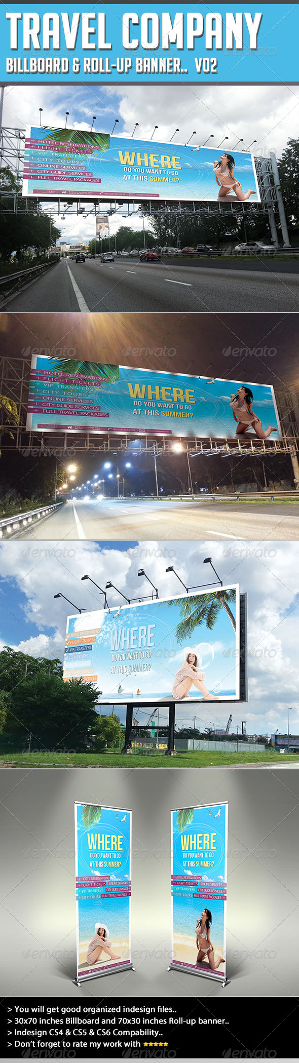 Billboard Template - Circles Travel - Signage Print Templates