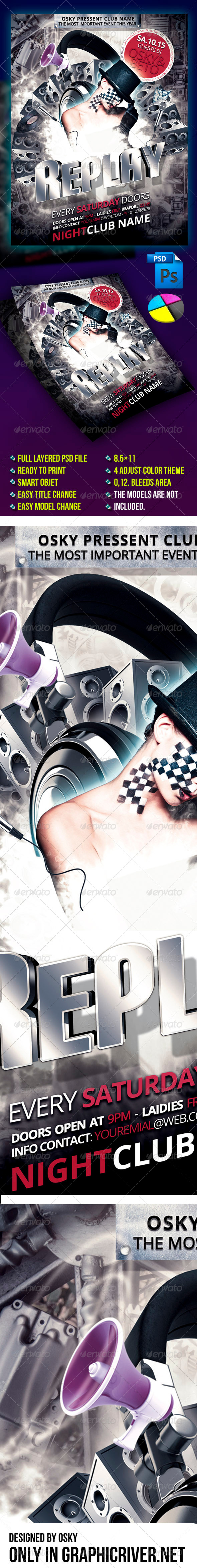 Replay Party Flyer - Clubs & Parties Events