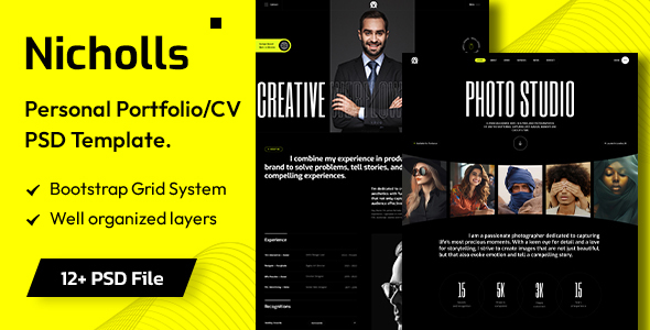 Nicholls - Personal Portfolio/CV PSD Template.