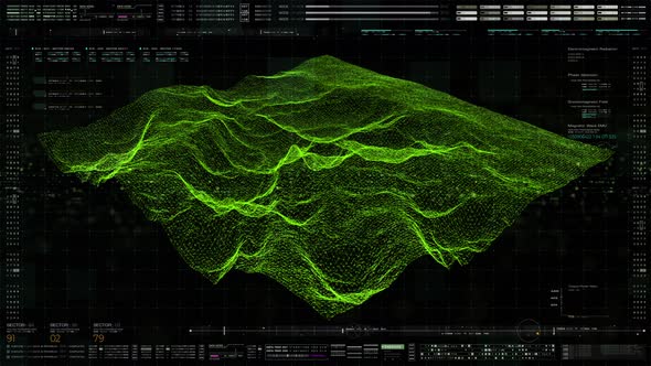 Futuristic Holographic Terrain Head Up Display alt
