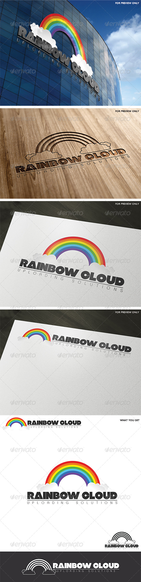 Rainbow Cloud Logo Template - Vector Abstract