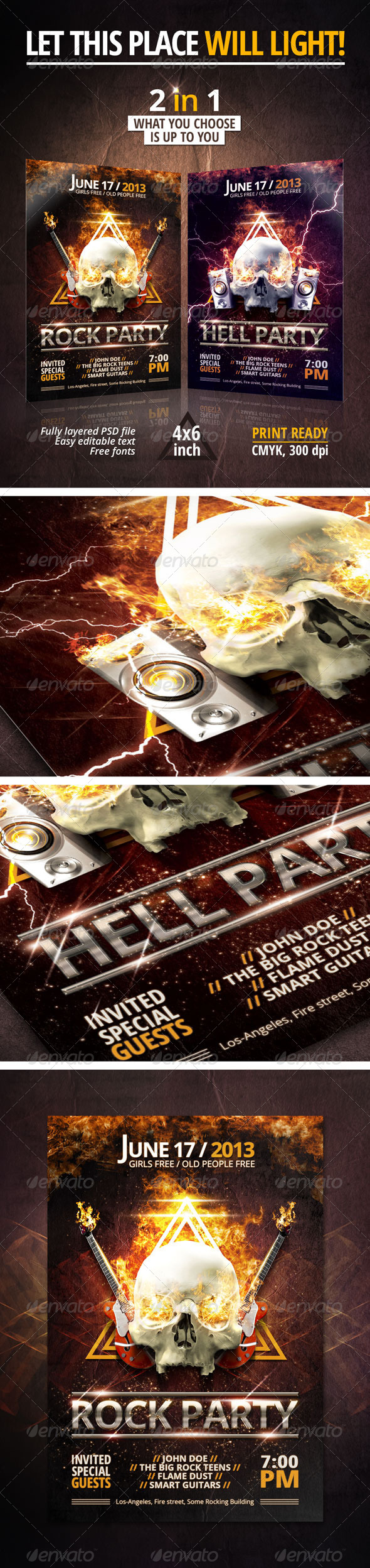 Rock/Hell Party Flyer - Clubs & Parties Events