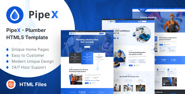 PipeX - Plumber HTML Template