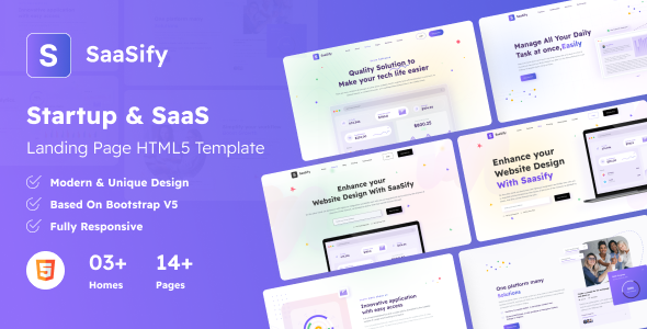 Saasify - Startup & SaaS Landing Page HTML5 Template