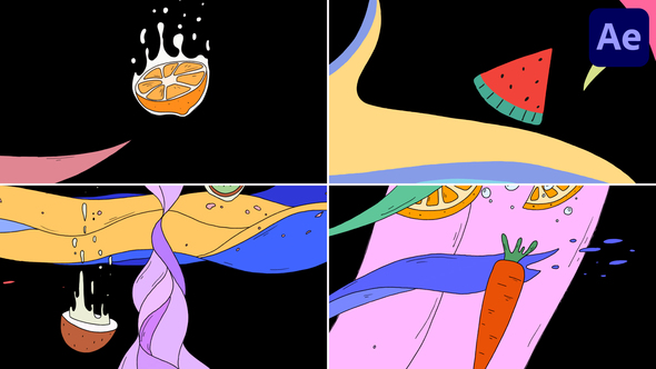 Fruit Colorful Transitions | After Effects Elements template preview