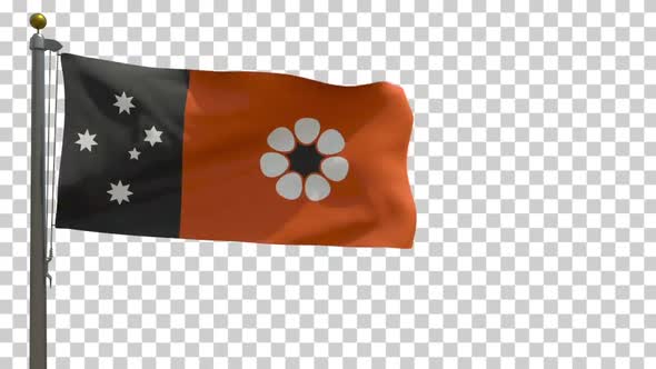 Northern Territory Flag (Australia) on Flagpole with Alpha Channel - 4K alt
