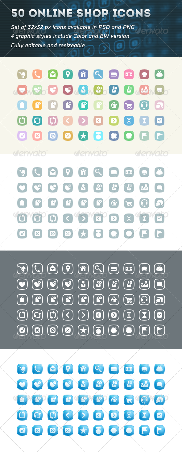 50 Online Shop Icons - Icons