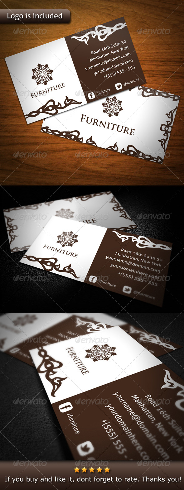 Furniture Brand Business Card - Retro/Vintage Business Cards