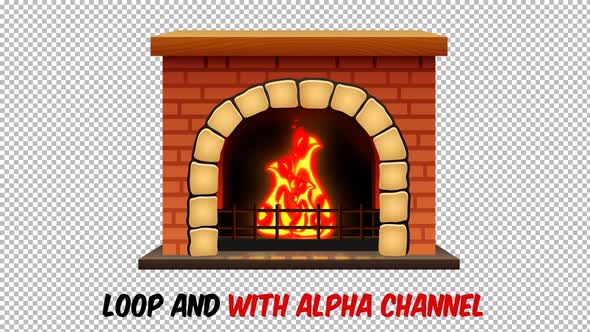 Cartoon Fireplace Loop 02