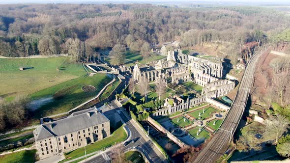 Aerial View of Villers Abbey Ruins alt