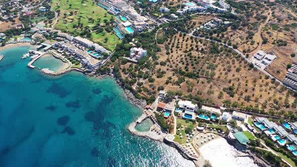 Aerial View of Elounda, Crete, Greece