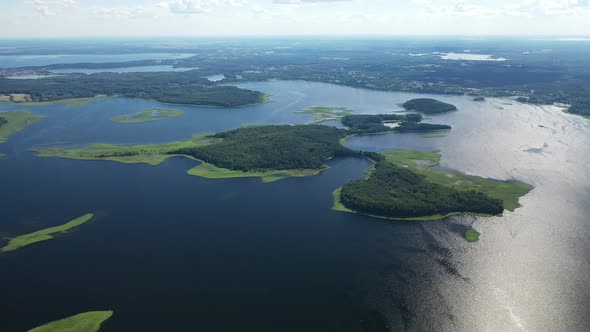 Top View of the Snudy and Strusto Lakes in the Braslav Lakes National Park the Most Beautiful Lakes alt