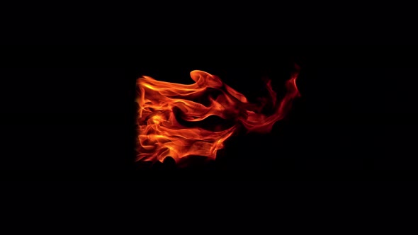 Fire Flames in 1000Fps Super Slow Motion Isolated on Black Background alt