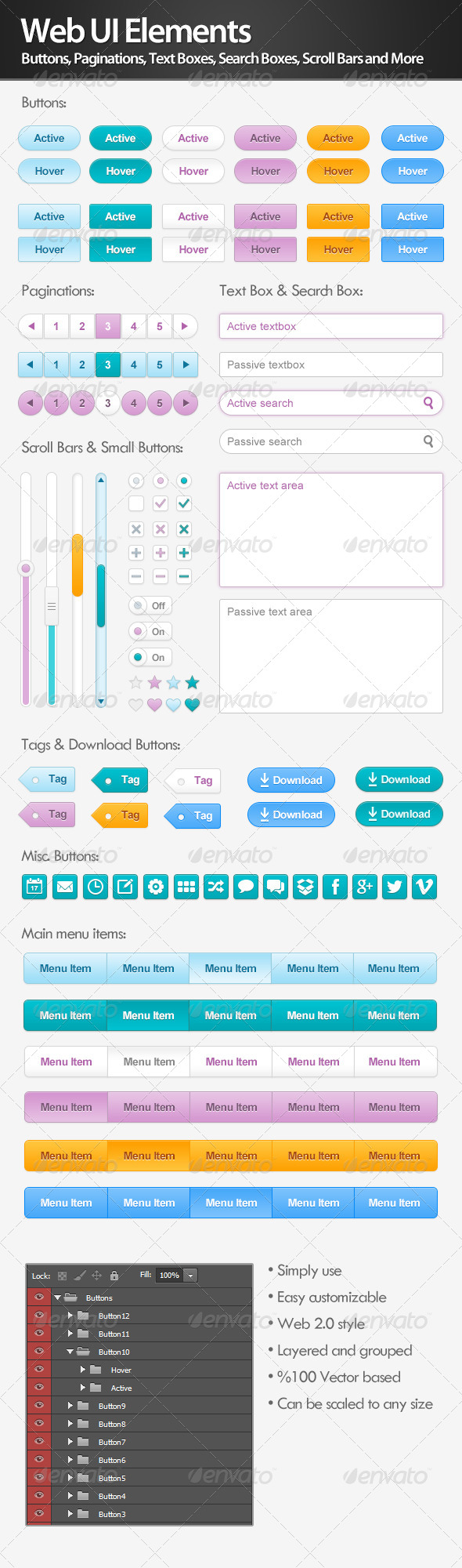 Web UI Elements - User Interfaces Web Elements