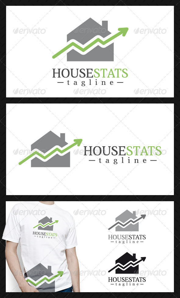 House Stats Logo Template - Buildings Logo Templates