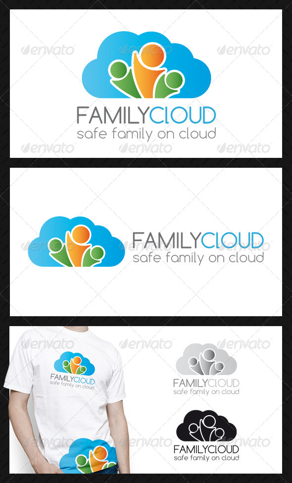 Family Cloud Logo Template - Humans Logo Templates
