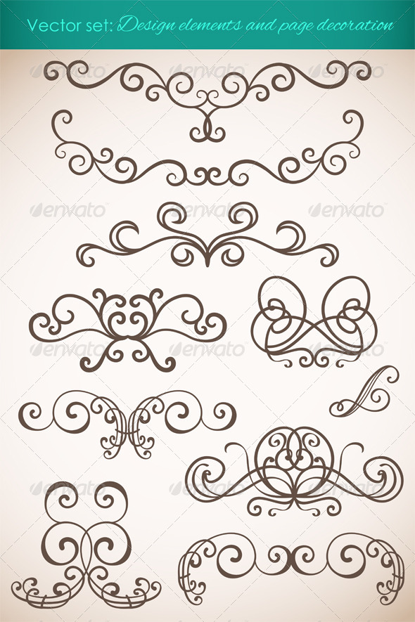 Design Elements and Page Decorations Set - Decorative Symbols Decorative