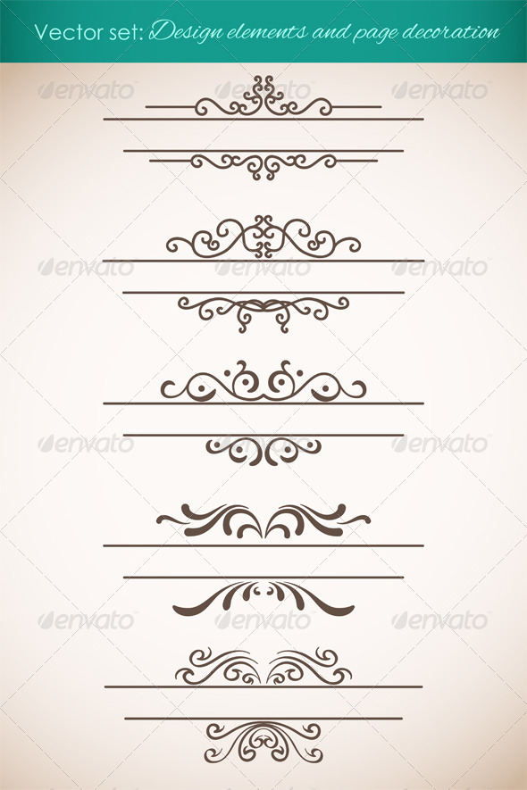 Design Elements and Page Decorations Set - Decorative Symbols Decorative
