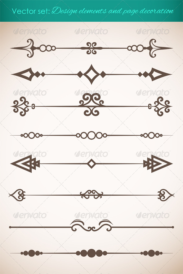 Design Elements and Page Decorations Set - Decorative Symbols Decorative