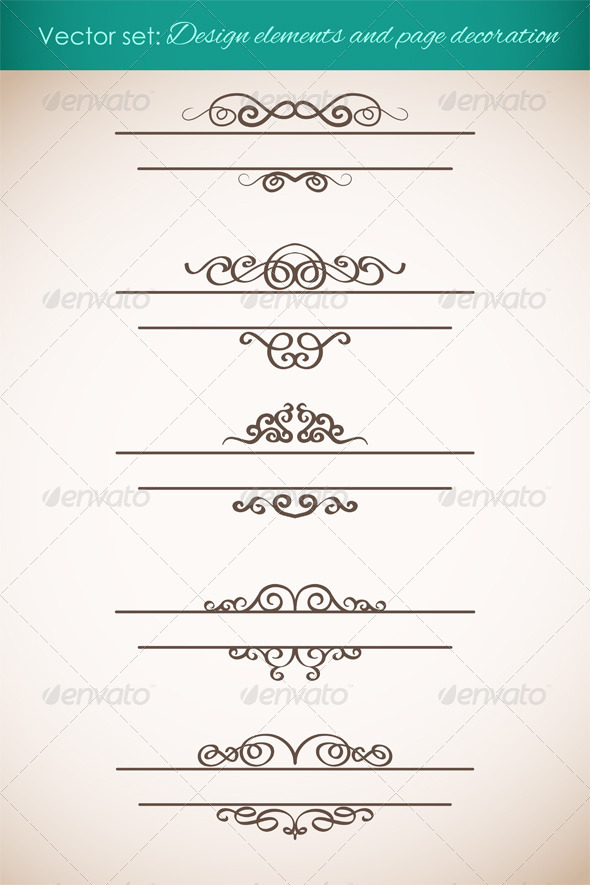 Design Elements and Page Decorations Set - Decorative Symbols Decorative