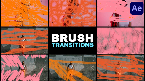 Brush Transitions for After Effects Elements template preview