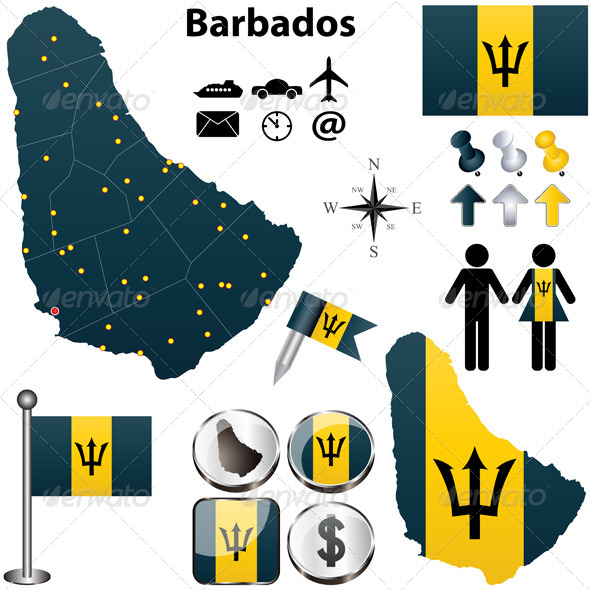 Barbados Map - Travel Conceptual