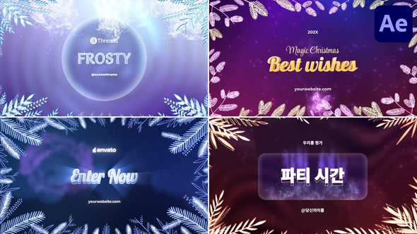 Christmas Frames Typography for After Effects Titles template preview