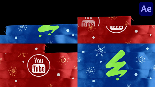 Christmas Ribbon Logo for After Effects Logo Stings template preview