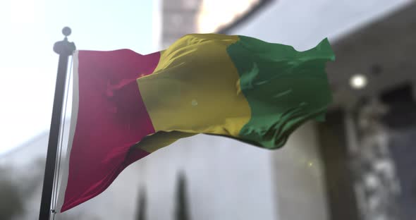 Guinea national flag waving alt