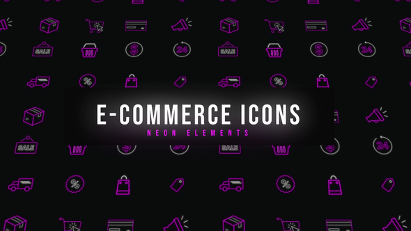 Ecommerce Neon Icons