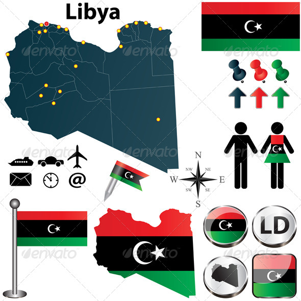 Map of Libya - Travel Conceptual