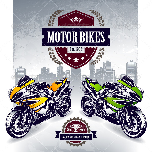 Two Sport Motorbikes - Vectors
