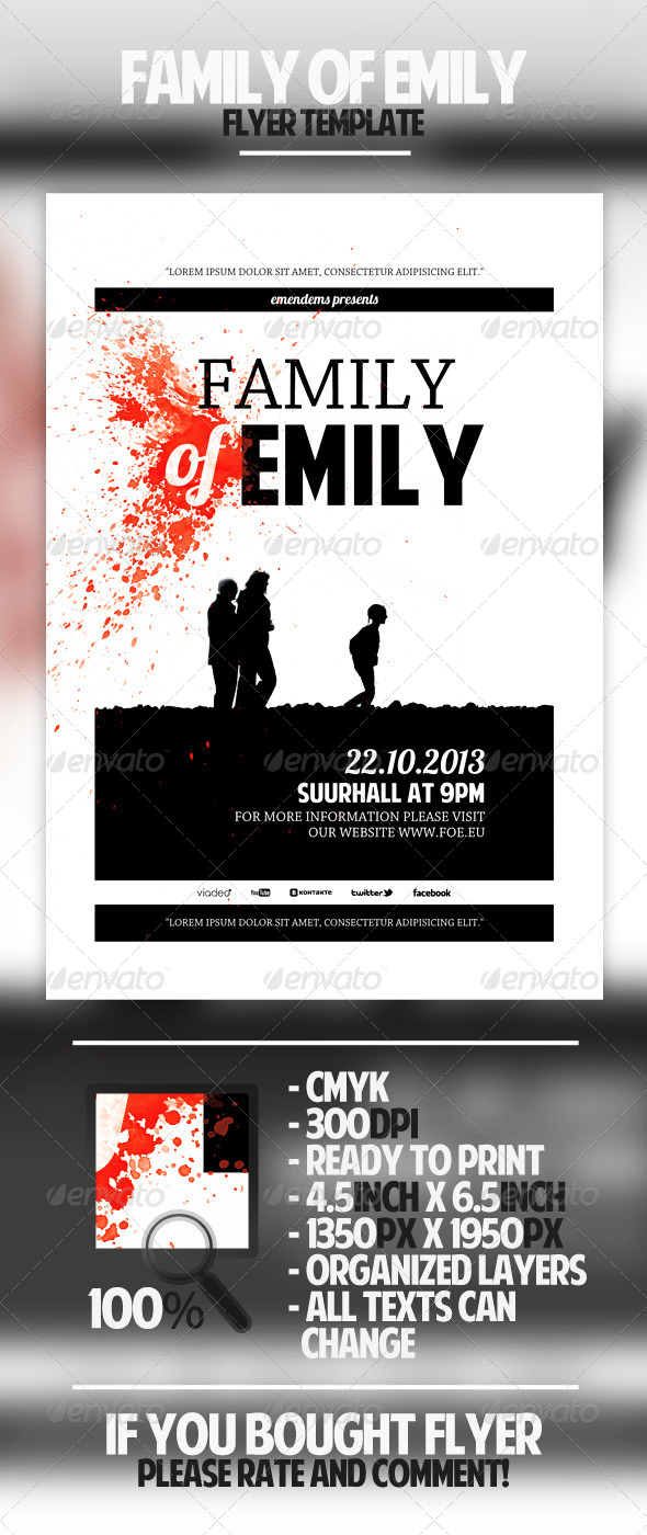 Family of Emily Flyer Template - Miscellaneous Events