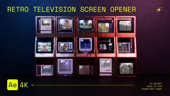 Retro Television Screen Opener Openers template preview
