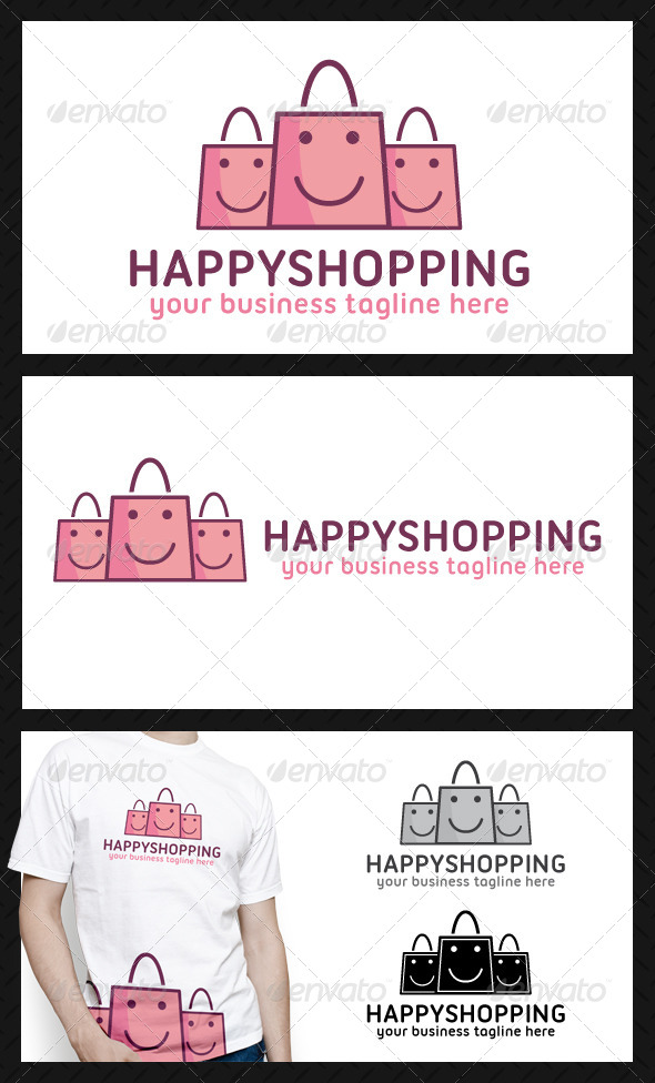 Happy Shopping Logo Template - Objects Logo Templates