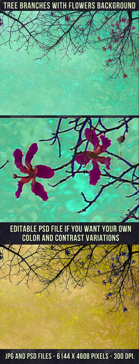 Tree Branches with Flowers Background - Nature Backgrounds