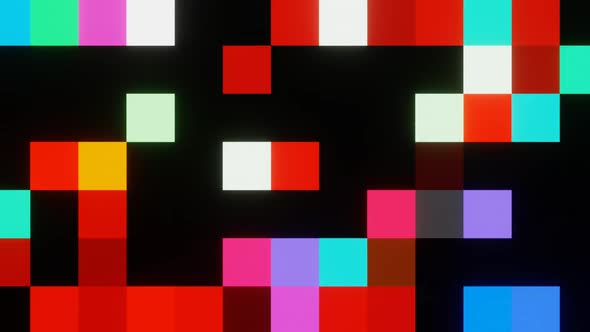 Pattern of bouncing multi-colored squares Looped endless animation 02 ...