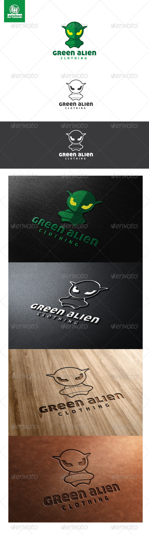 Green Alien Logo Template - Humans Logo Templates