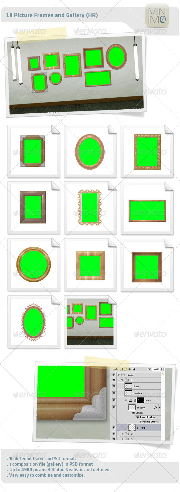 10 Picture Frames And Gallery (HR) - Decorative Graphics