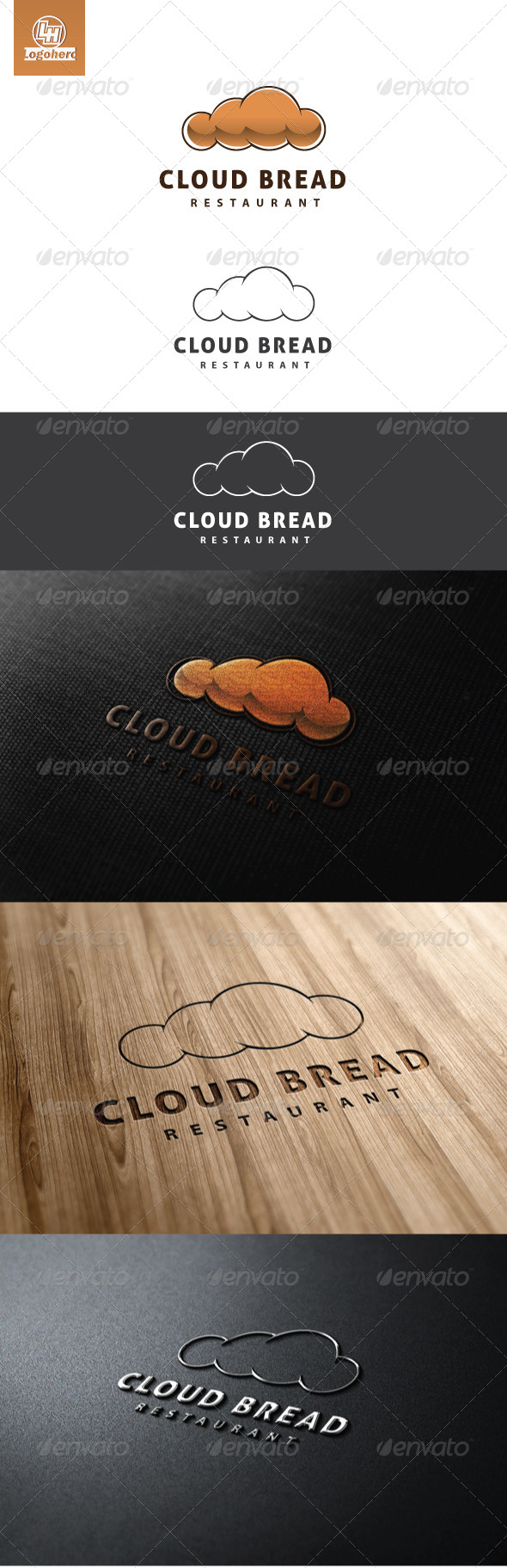 Cloud Bread Logo Template - Food Logo Templates