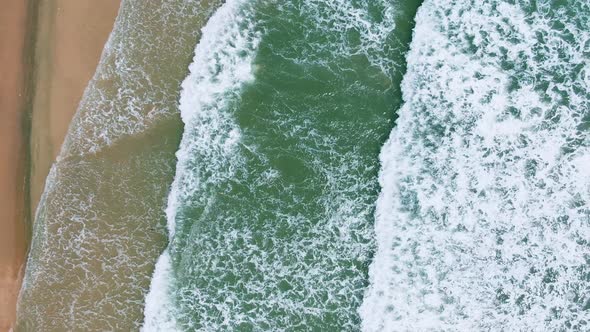 The sea is emerald and ocean waves are beautiful texture,Drone shots