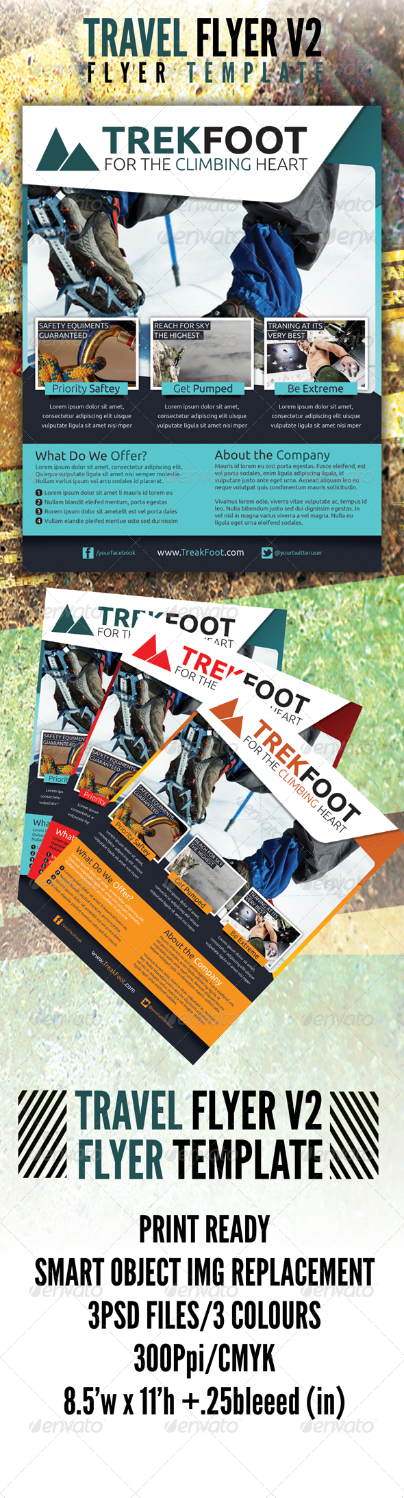 Hiking Travel Flyer v2 - Flyers Print Templates