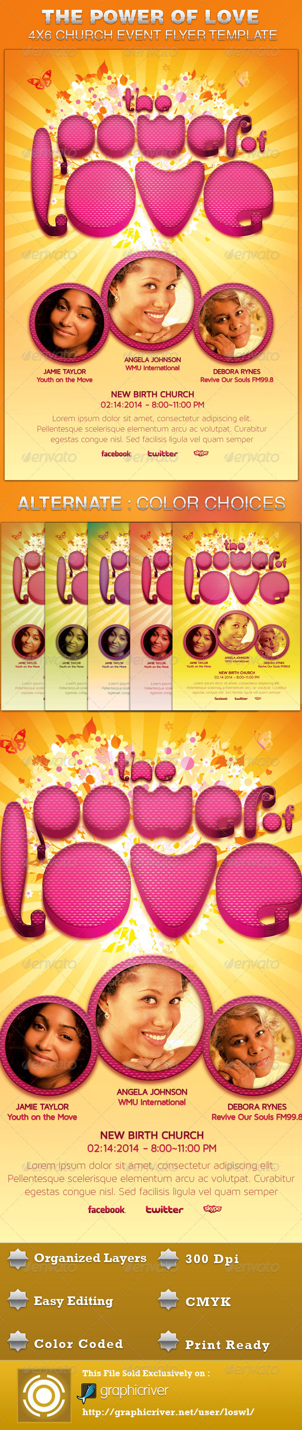 Power of Love Church Flyer Template - Church Flyers