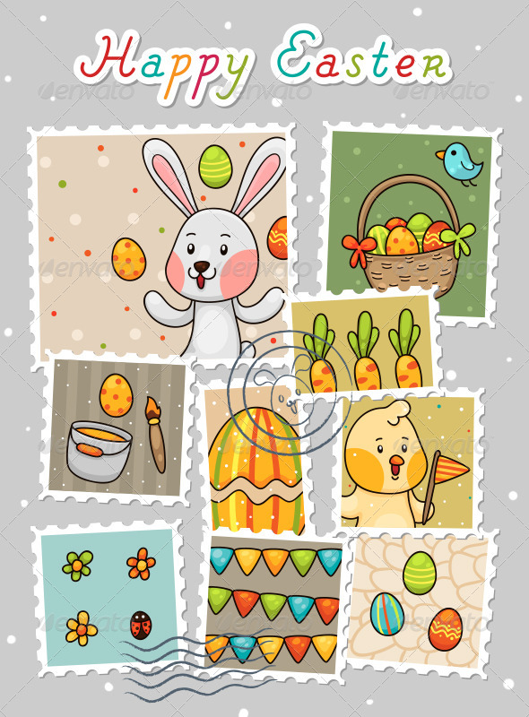 Easter Stamps - Seasons/Holidays Conceptual