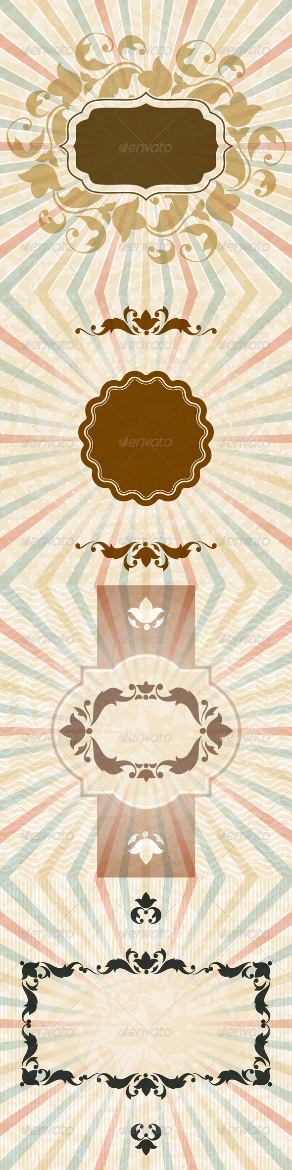Retro Backgrounds with Vintage Floral Frame. - Retro Technology