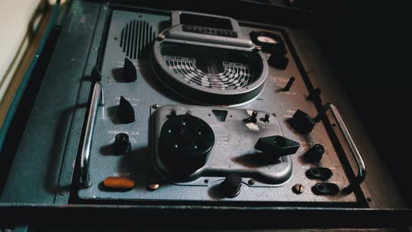 Antique Radio ReceiverTransmitter From Wartime Submarine Analog Control Panel alt
