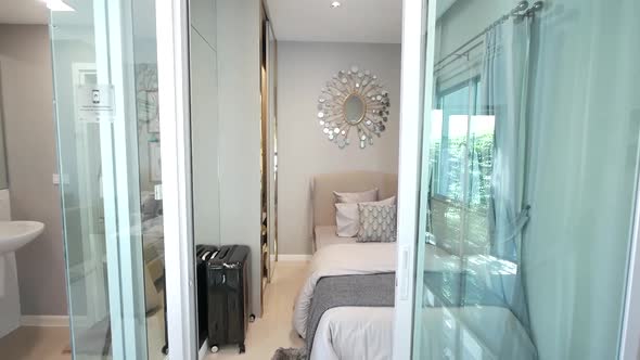 Light and Bright Color Bedroom Decoration With Stylish Furniture alt