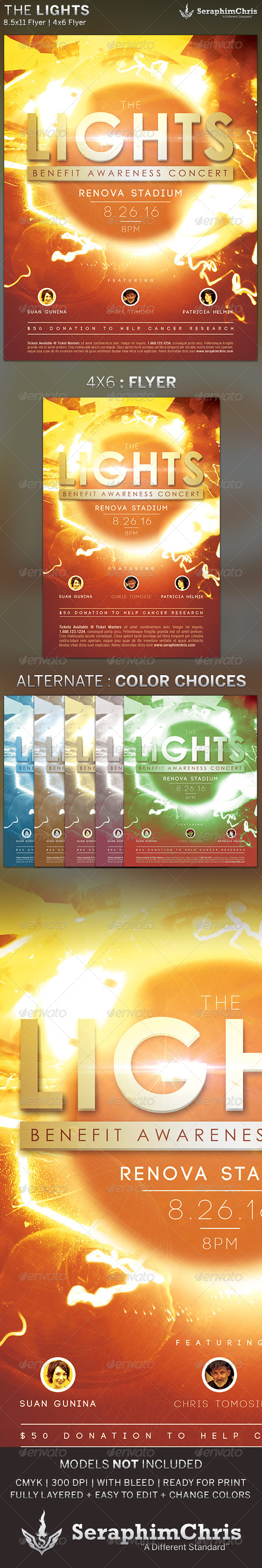 The Lights: Benefit Concert Flyer Template - Concerts Events