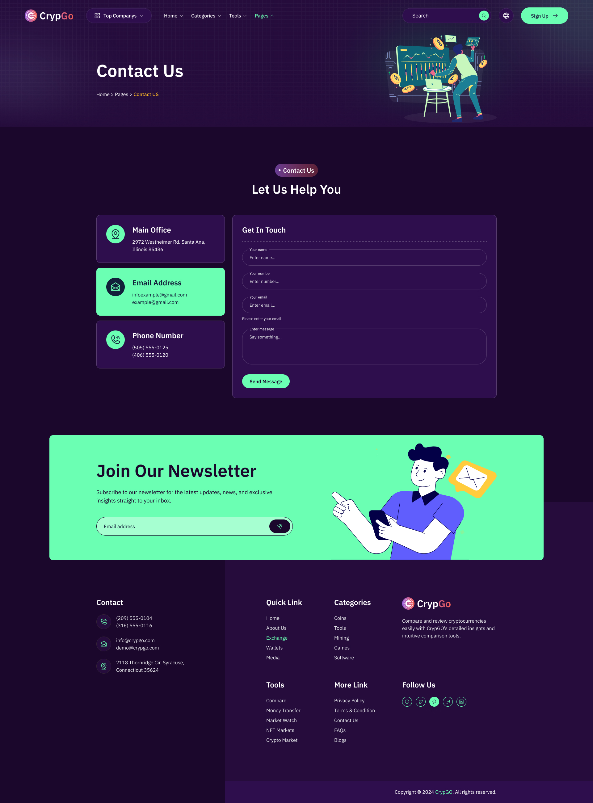 CrypGo - Review and Compare Cryptocurrency Figma Template by UIAXIS