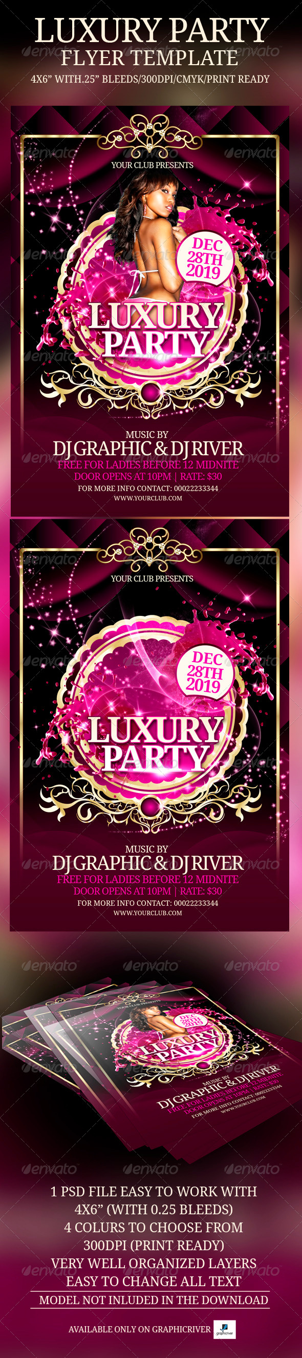 Luxury Party Flyer Template - Clubs & Parties Events